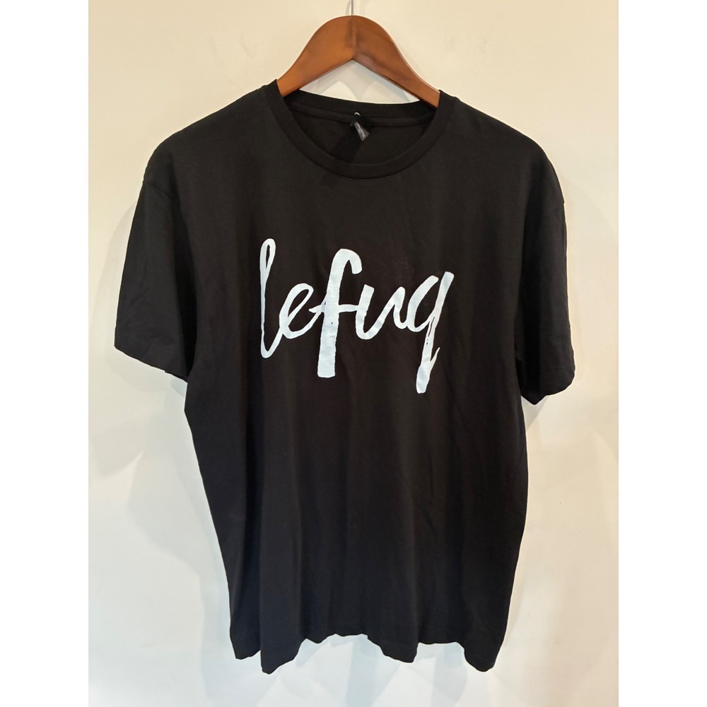 A&F Apparels Lefuq Graphic T-Shirt Black Cotton Premium Tee Mens Large